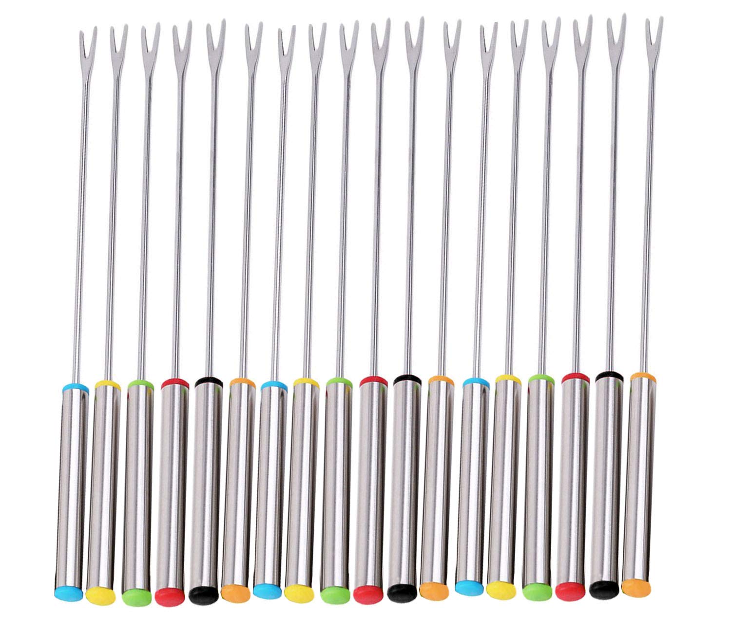 Vincilee 18 Pieces Stainless Steel Fondue Forks with Heat Resistant Handle For Cheese Chocolate Fondue Roast Marshmallows Meat Dessert Fork Fondue Melting Skewer Barbecue fork Kitchen Tools
