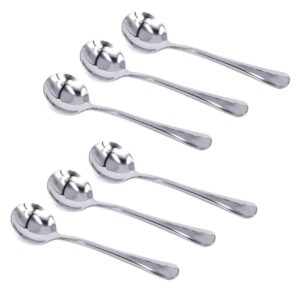 KINGSUPER Stainless Steel Table Soup Spoon(Set of 6 Round)