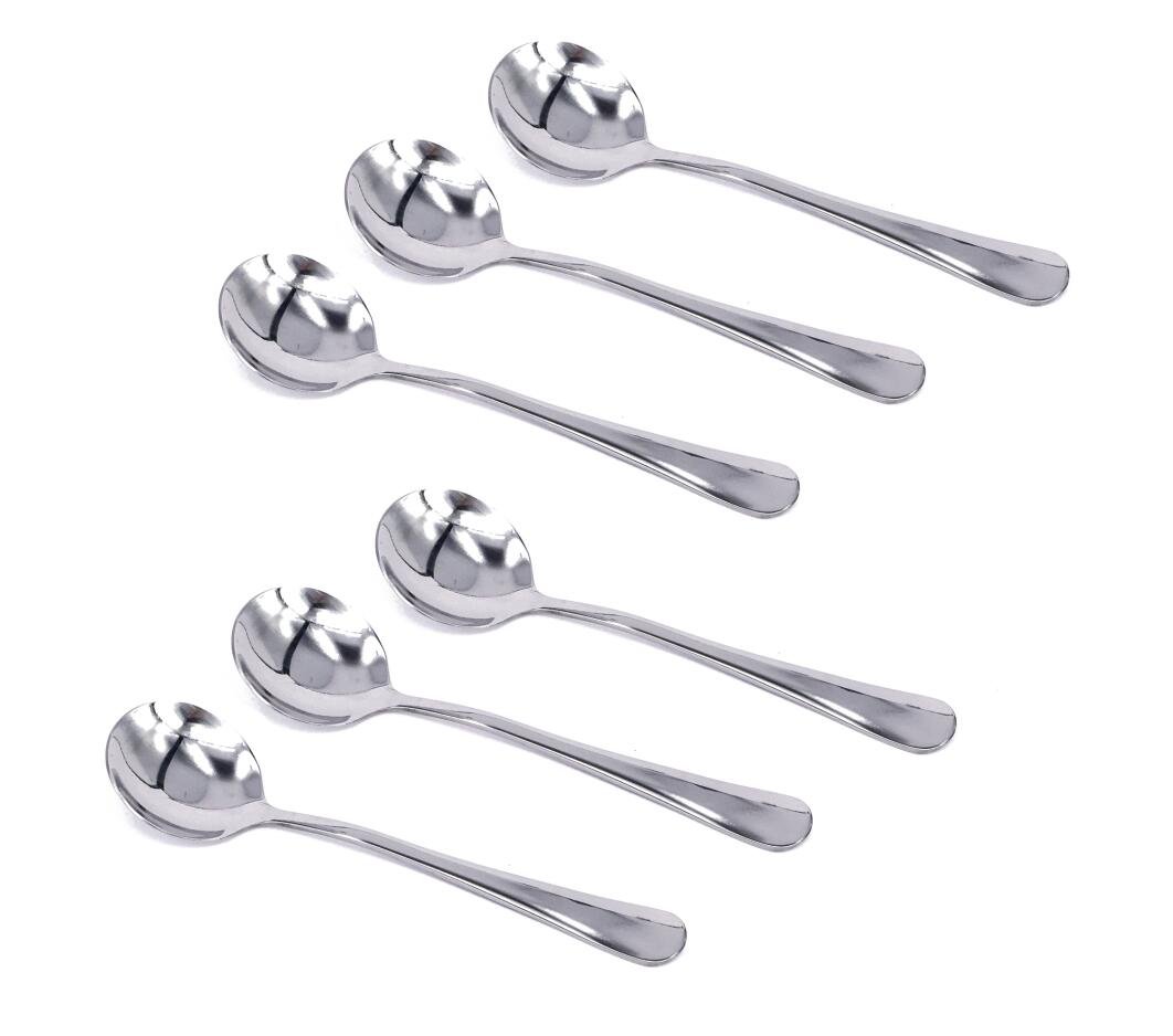 KINGSUPER Stainless Steel Table Soup Spoon(Set of 6 Round)