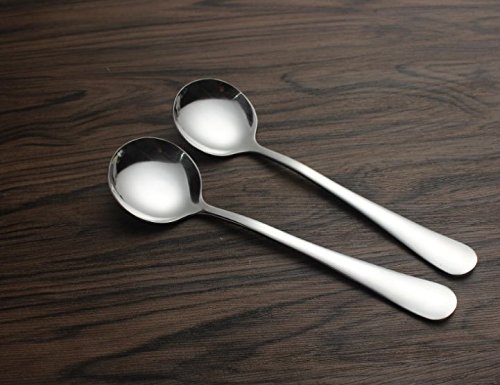 KINGSUPER Stainless Steel Table Soup Spoon(Set of 6 Round)