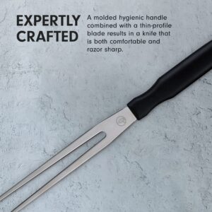 Messermeister Pro Series 7” Straight Carving Fork - German X50 Stainless Steel & NSF-Approved PolyFibre Handle - Rust Resistant & Easy to Maintain - Made in Portugal