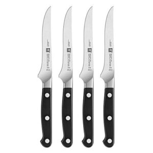 zwilling j.a. henckels pro 4-pc steak knife set, black/stainless steel, 4.5" (38430-002)