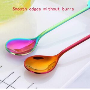 Table Spoons Music Note Spoons 8-Pack Teaspoons Colorful Dessert Spoon,304 Stainless Steel Musical Notation Shaped Coffee Spoons (multi-color) Soup Spoons (Size : S8)