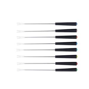 osaladi stainless steel fondue forks cheese fondue fork stainless steel fruit forks fondue forks set bbq forks roasting sticks for hot pot barbecue (handle random color)