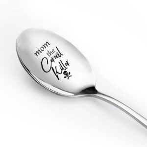 best mom gifts gift from daughter son - mom the cereal killer spoon - funny mom cereal spoon engraved stainless steel - mother's day/birthday/christmas gifts