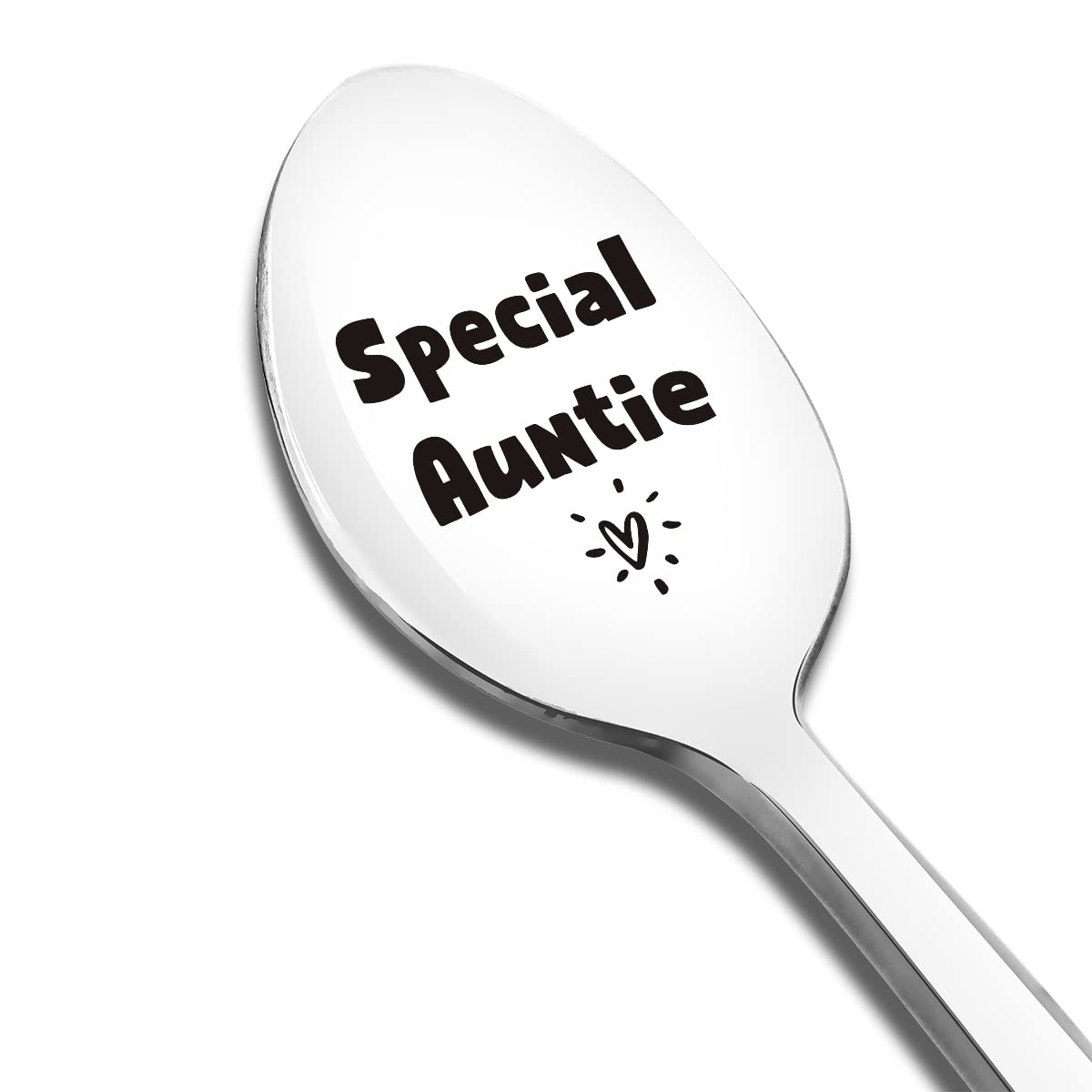 Special Auntie Spoon Engraved Funny Gift for New Aunt Sister, Ice Cream Tea Coffee Cereal Lover Spoon Best Thanksgiving Christmas Birthday Gifts