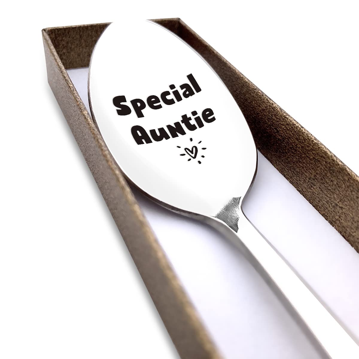 Special Auntie Spoon Engraved Funny Gift for New Aunt Sister, Ice Cream Tea Coffee Cereal Lover Spoon Best Thanksgiving Christmas Birthday Gifts