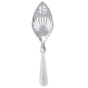 Absinthe Spoons, Stainless Steel Absinthe Spoon, Cocktail Bar Utensils Bitter Scoop Sugar Spoon, Silver Dripper Wormwood Spoon, Glass Cup Drinking Filter, Leaf Absinthe Spoon