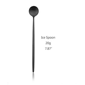 JANKNG 6-Pieces 7.87-inch Iced Tea Spoons With Long Handles, 18/0 Stainless Steel Ice Cream Coffee Dessert Spoon or Stirring Spoon Multipurpose Tea Spoon Set For Sundae, Cocktails