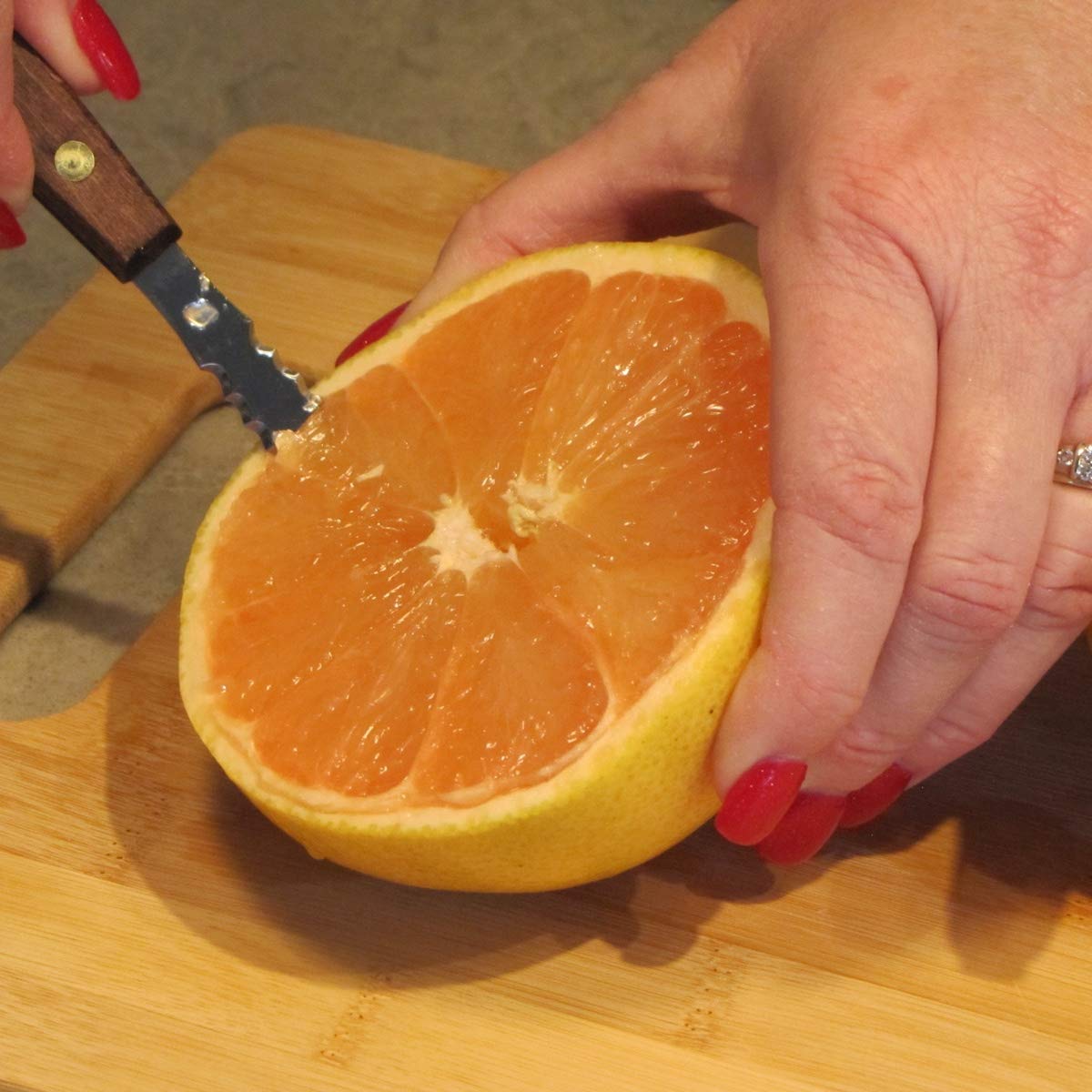 Treasure Gurus Stainless Steel Curved Grapefruit Knife Citrus Fruit Cutting Tool Serrated Kitchen Utensil