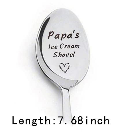 Grandpa Christmas Gifts from Grandson Granddaughter to Papa Ice Cream Spoon Gifts for Grandfather Birthday Gifts for Father Dad Gifts from Son Daughter