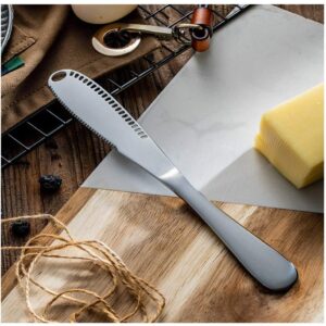 MauSong Butter Knife Spreader Stainless Steel Better Butter Spreader Knife Butter Knife Spreader for Cutting or Spreading Butter, Cheese and Jam, Silver