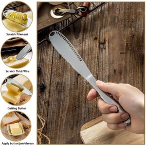 MauSong Butter Knife Spreader Stainless Steel Better Butter Spreader Knife Butter Knife Spreader for Cutting or Spreading Butter, Cheese and Jam, Silver