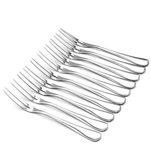 Hosybal Crab Stainless Steel Forks,Escargot Forks 2 Prong Tasting Appetizer Forks Portable Cocktail Salad Fruit Forks Small Appetizer Demitasse Spoons Salad Dessert Coffee Cocktail Espresso Flatware