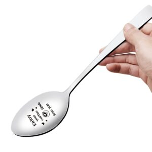 Funny Enjoy Your Coffee Spoon Engraved Stainless Steel,Coffee Lovers Gifts for Teen Women Friends, Bestie Gifts for Women, Best Gifts for Birthday Graduation Christmas