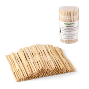 Tongye Banboo Forks 3.5 inch 110 Pcs & Bamboo Toothpicks 3.5 inch 340 Pcs