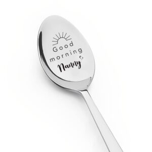 good morning nanny spoons gift for grandma nana gifts for mothers day birthday gift for nana grandmother tea coffee spoon for grandma nanny gifts from grandchildren grandkids