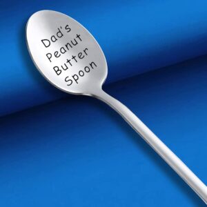 Dad Gifts for Birthday Christmas from Daughter Son Dad’s Peanut Butter Spoon for Father Peanut Butter Lover Gift for Daddy Engraved Stainless Steel Dad Spoons