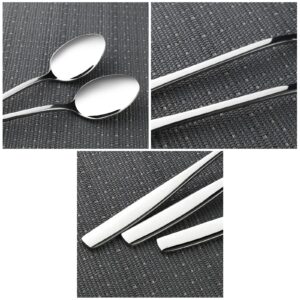 Eagrye Stainless Steel Long Handle Iced Cream Tea Spoon, Set of 12