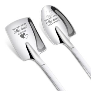 engagement gifts for couples,wedding gifts for bride and groom, cool bridal shower gift engraved ice cream spoon，2 pcs personalized coffee spoon stainless steel couple gifts
