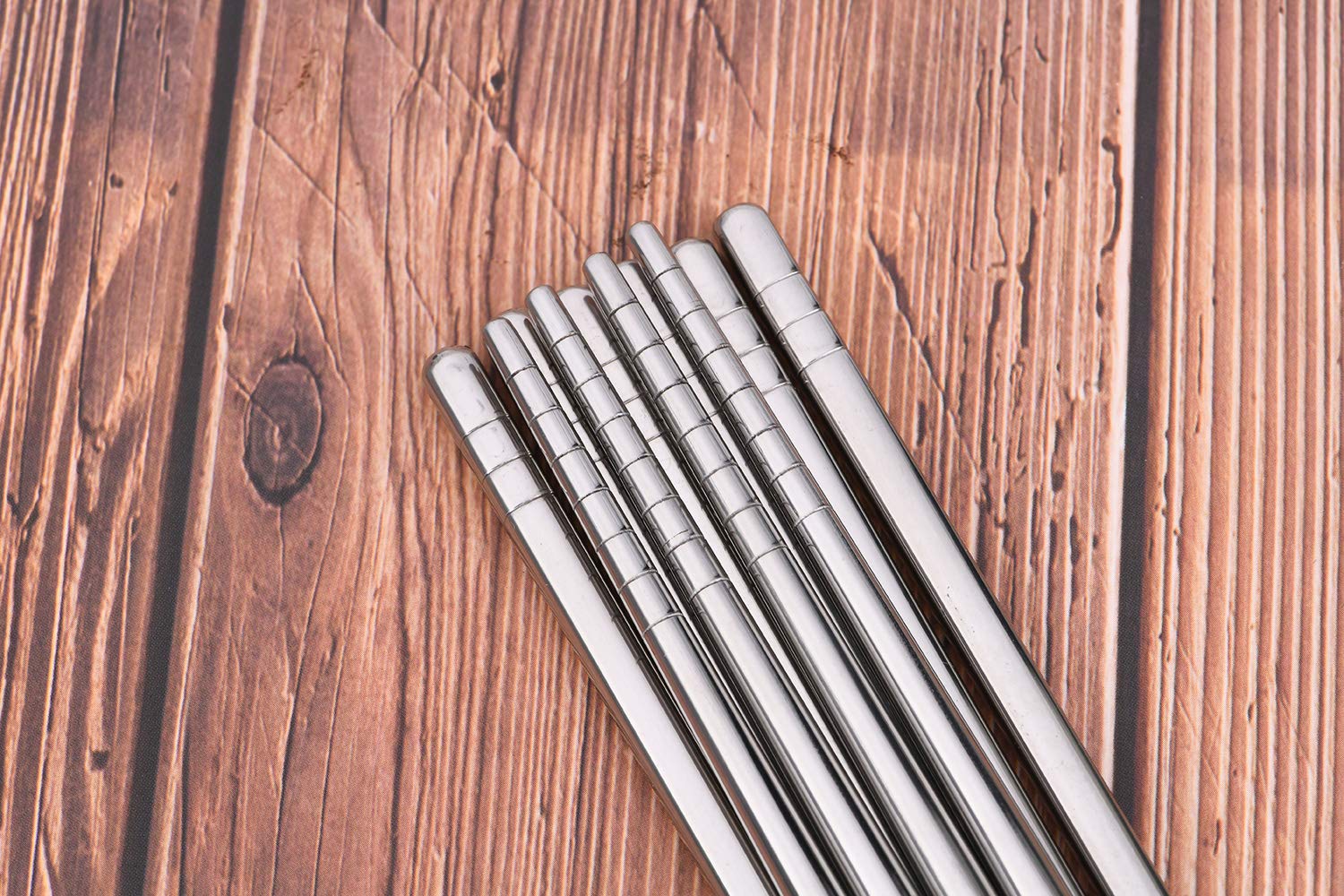 5 Pairs Silver Stainless Steel Chopsticks Reusable Lightweight Metal Chopsticks Dishwasher Safe