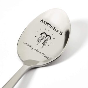 bigevents happiness is having a best friend spoon engraved teaspoons coffee spoon coffee spoons my peanut butter spoon silver 7 a1 a1