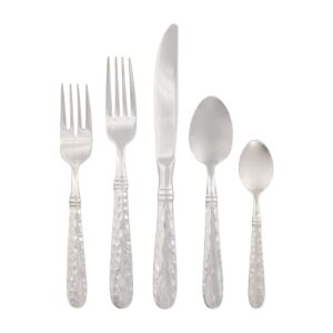vietri martellato 5-piece place setting - handmade 18/10 stainless steel utensils set
