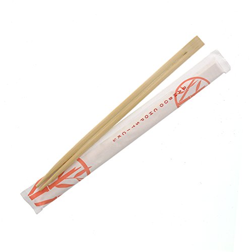 Royal Premium Disposable Bamboo Chopsticks in Sleeves, 9 Inch, Connected at the Top, UV Treated, Bag of 100