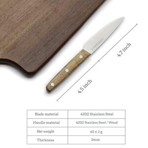 LANDOSAN Steak Knives Set of 4 Stainless Steel serrated steak knives Natural wood handle Knife Set