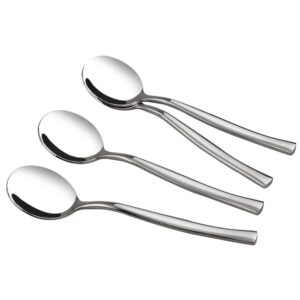 Idotry Round Soup Spoon, Stainless Steel Bouillon Spoon, Set of 12