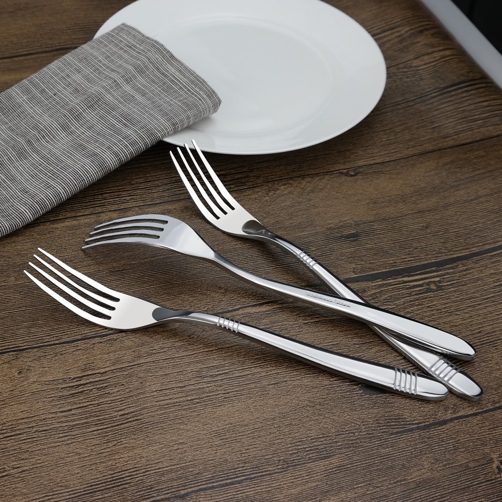 Begale 12-Piece Stainless Steel Dessert Forks, 6.8-INCH