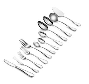 artaste 18/10 stainless steel elegant serving & hostess flatware sets (47-piece 18/10 silver finish)
