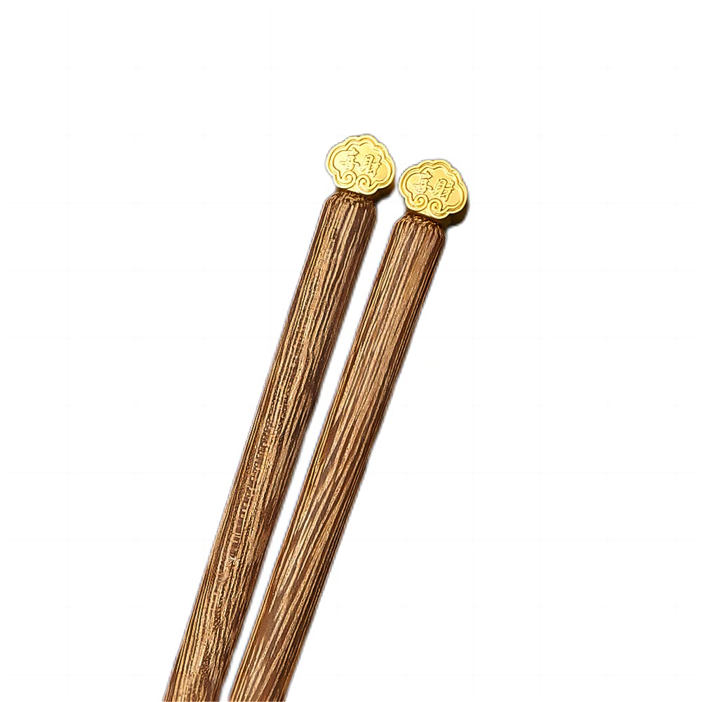 5 Pairs Hardwood Chopsticks Chinese Style Reusable Hand-Carved Chopsticks Natural Wood Chop Sticks with Gift Box