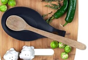 food grade silicone spoon/utensil rest, black