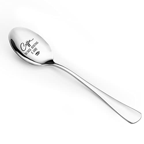 Funny Coffee Because Adulting is Hard Coffee Spoon Engraved Stainless Steel for Coffee Lovers Women Besties Best Friends Cute Friendship Birthday Gifts