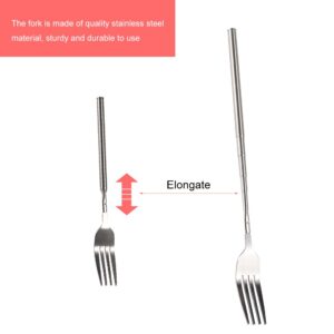 Yosoo Extendable Fork Telescopic Fork Extendable Long Handle Fork Barbecue Toasting Dinner Fruit Dessert Long Fork Cutlery (1 pc)