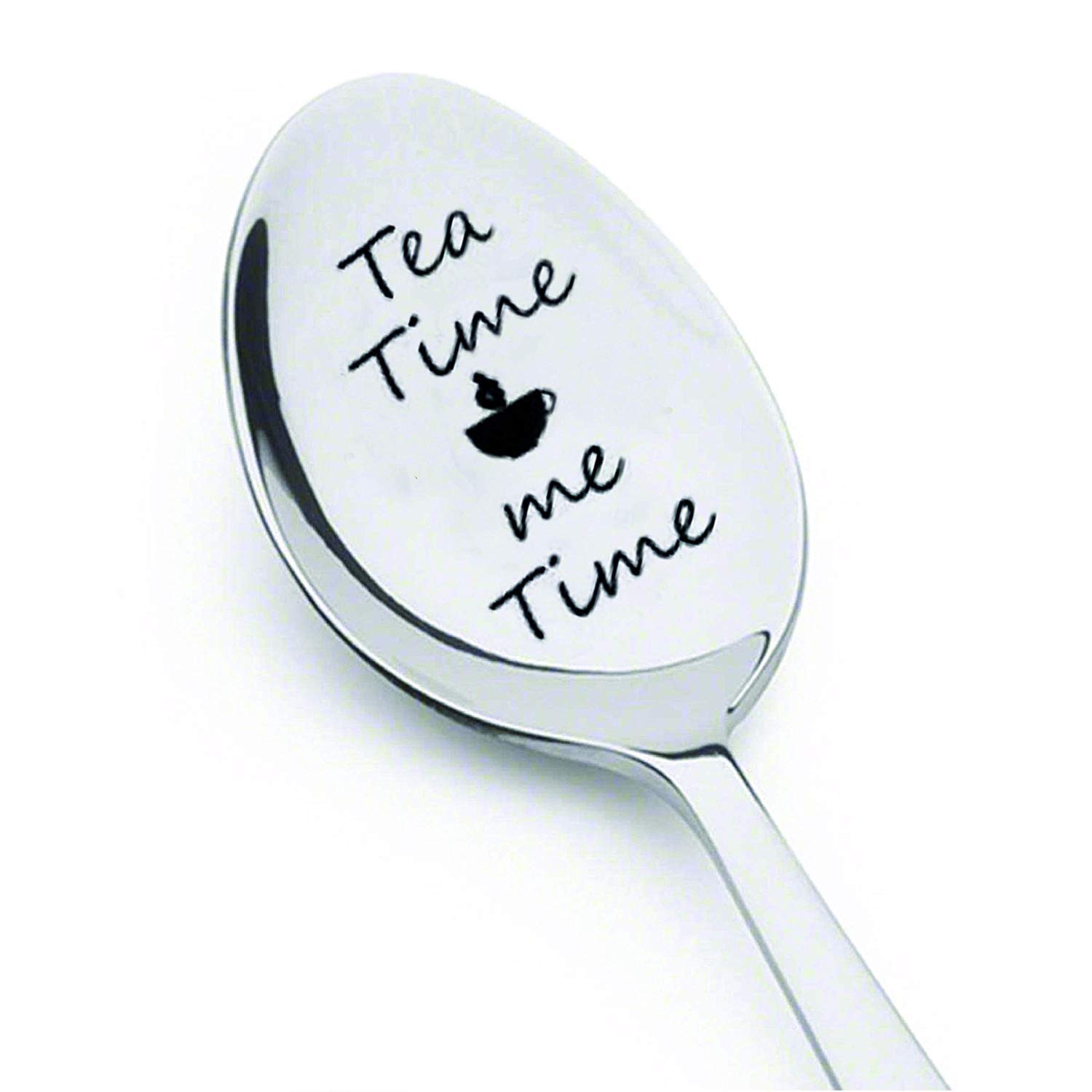 Boston Creative Company Tea Time Me Time -Engraved Spoon - Tea Lover Gift Coffee Spoon - Stamped Custom Spoon