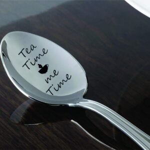 Boston Creative Company Tea Time Me Time -Engraved Spoon - Tea Lover Gift Coffee Spoon - Stamped Custom Spoon