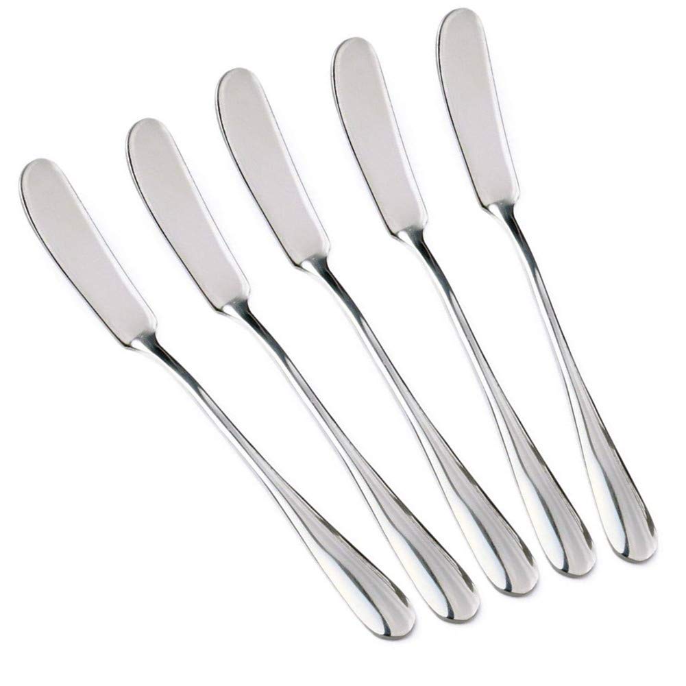 Colorsheng Set of 5 Stainless Steel Butter Knife, Butter applicator, Breakfast Spreads,soft cheeses and jam