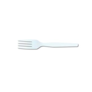 dixie fm207 plastic cutlery, heavy mediumweight fork, 100-pieces per box, white