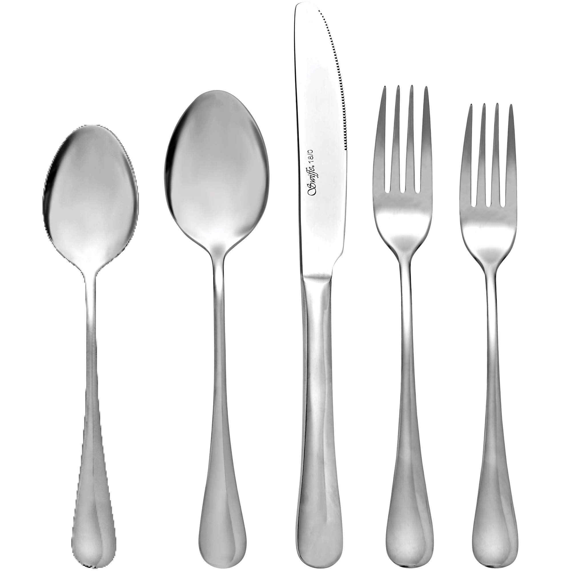 20 Piece 18/10 Stainless Steel Silverware Set - Multipurpose Flatware Utensils for Party, Wedding, Restaurant, Home Dining, Elegant Mirror Finish - Durable, Dishwasher Safe - Service for 4 - by Swiffe