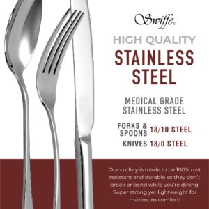 20 Piece 18/10 Stainless Steel Silverware Set - Multipurpose Flatware Utensils for Party, Wedding, Restaurant, Home Dining, Elegant Mirror Finish - Durable, Dishwasher Safe - Service for 4 - by Swiffe