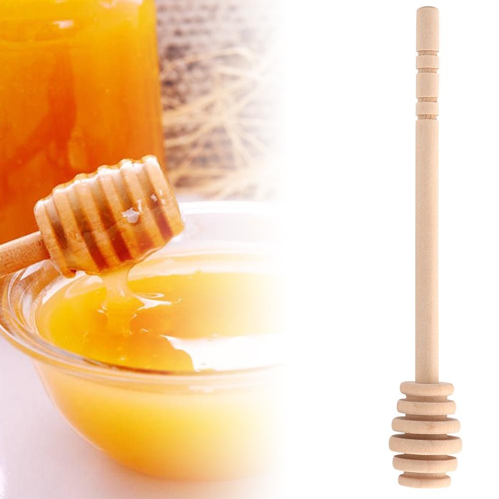 BORDSTRACT 50PCS/set Honey Dipper Stick, Wooden Honey Dipper Mini Wooden Honeycomb Sticks Household Wooden Mini Jam Honey Dipper for Honey Syrup Molasses(10.5cm)