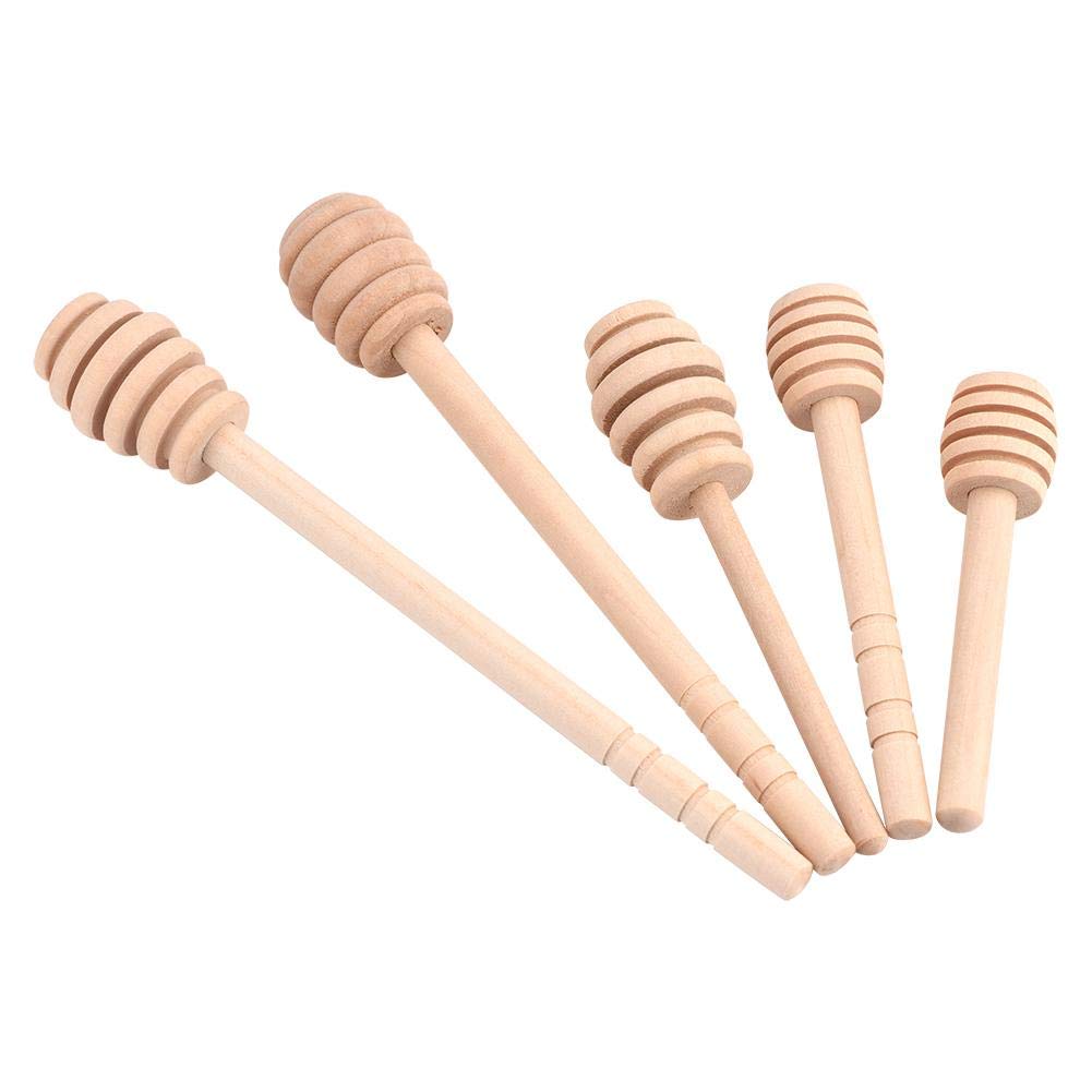 BORDSTRACT 50PCS/set Honey Dipper Stick, Wooden Honey Dipper Mini Wooden Honeycomb Sticks Household Wooden Mini Jam Honey Dipper for Honey Syrup Molasses(10.5cm)