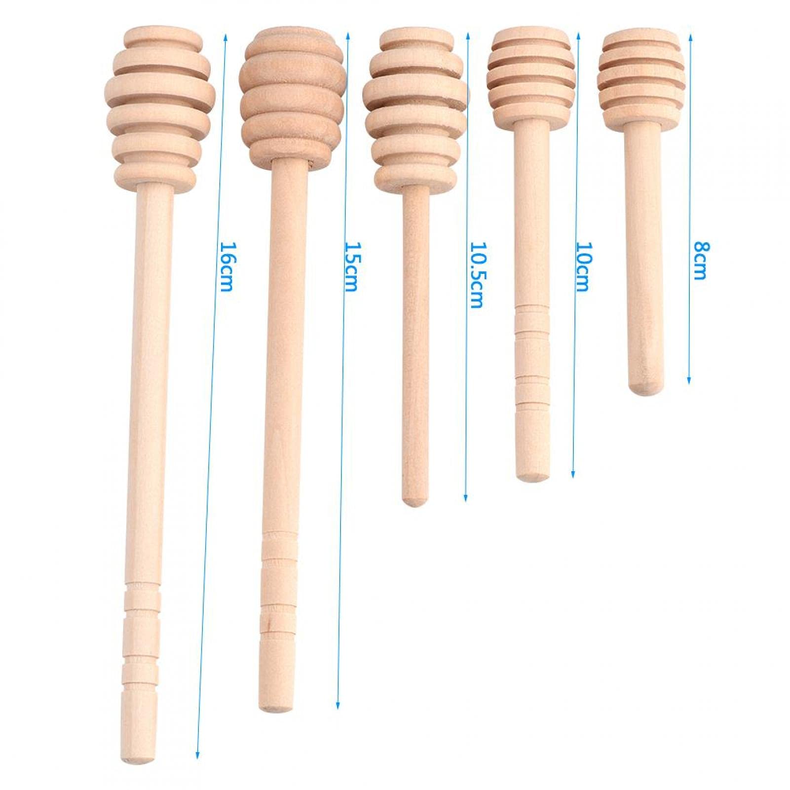 BORDSTRACT 50PCS/set Honey Dipper Stick, Wooden Honey Dipper Mini Wooden Honeycomb Sticks Household Wooden Mini Jam Honey Dipper for Honey Syrup Molasses(10.5cm)