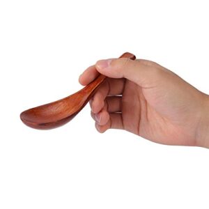 2pcs Household Wooden Soup Short Handle Spoon Dinner Tableware Cutlery Kitchen Accessory