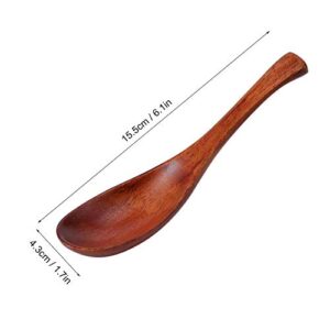 2pcs Household Wooden Soup Short Handle Spoon Dinner Tableware Cutlery Kitchen Accessory