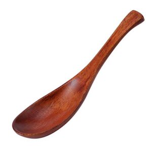 2pcs Household Wooden Soup Short Handle Spoon Dinner Tableware Cutlery Kitchen Accessory