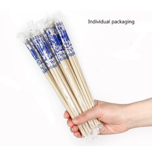 AOSWTLIF 100 Pairs Chopsticks, Blue and White Porcelain Bamboo Chopsticks, Individually Packaged Disposable Chopsticks，Best for Sushi, Noodles and Asian Food