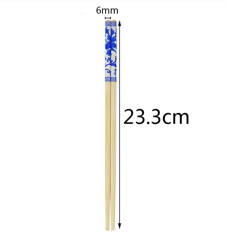 AOSWTLIF 100 Pairs Chopsticks, Blue and White Porcelain Bamboo Chopsticks, Individually Packaged Disposable Chopsticks，Best for Sushi, Noodles and Asian Food